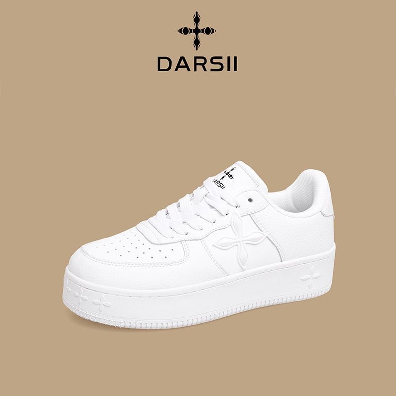 DARSII Sneakers Autumn Breathable Thick Sole Genuine Leather Height Increasing Women's Commuting Casual Shoes Men's Trendy Versatil shoes
