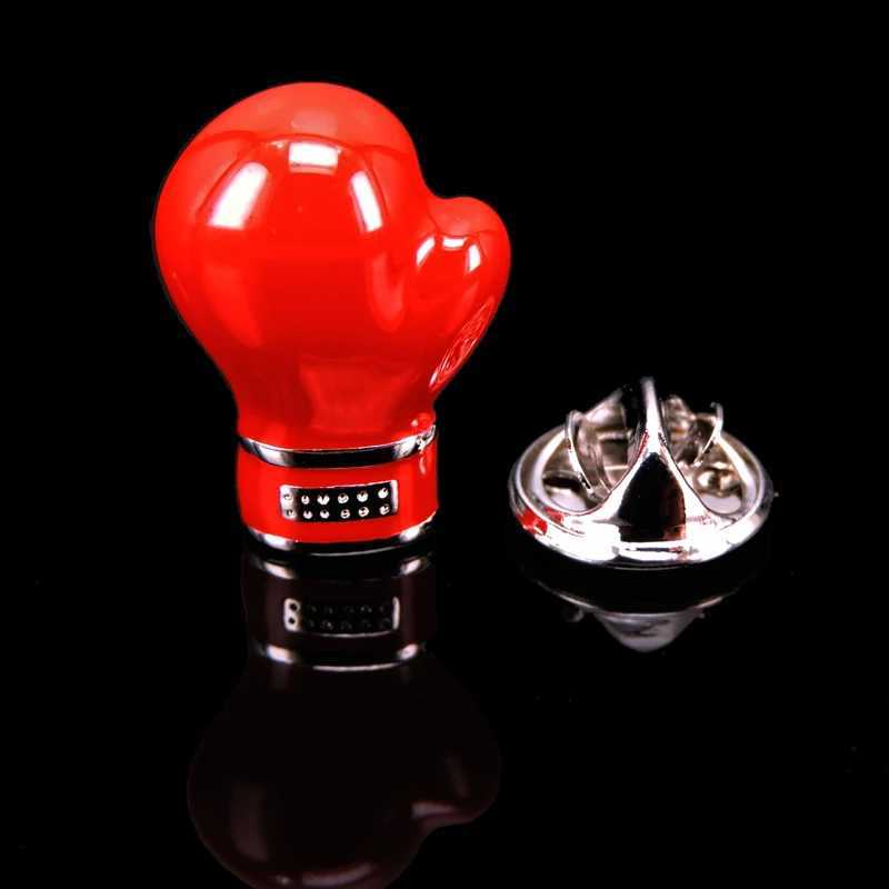 High quality red boxing gloves brooch fashion brand denim clothing hat scarf suit lapel badge pin mens brooch J251115