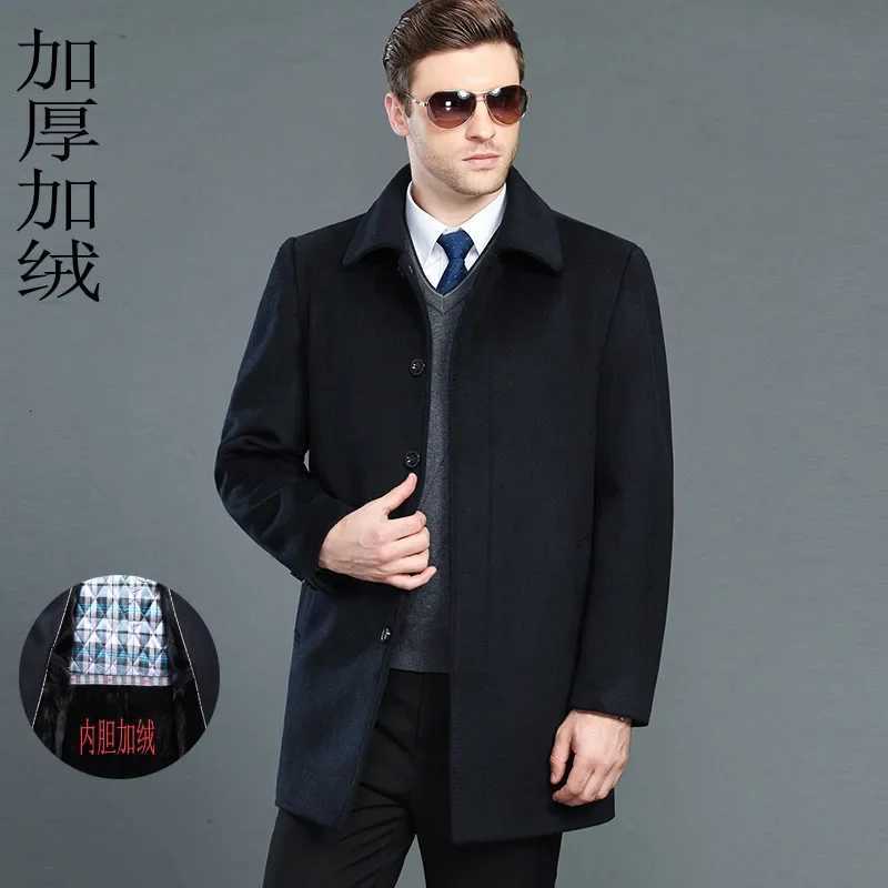 Cashmere 60 Wool Coat Mens Polo Collar Plush Thick Warm Coats for Men Business Casual Clothing Male Clothes Abrigos FCY4723T251025