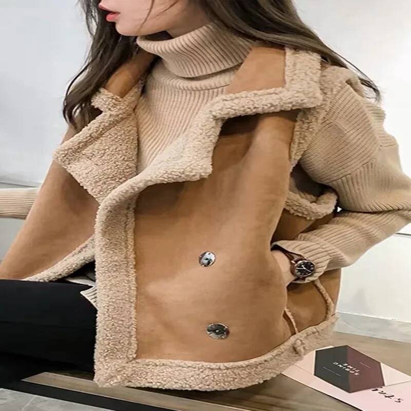 2024 Autumn/Winter Integrated Large Size Versatile No Sleeve Shoulder Vest Lamb Wool Clip-On Jacket For Women From China dongdumaoyi