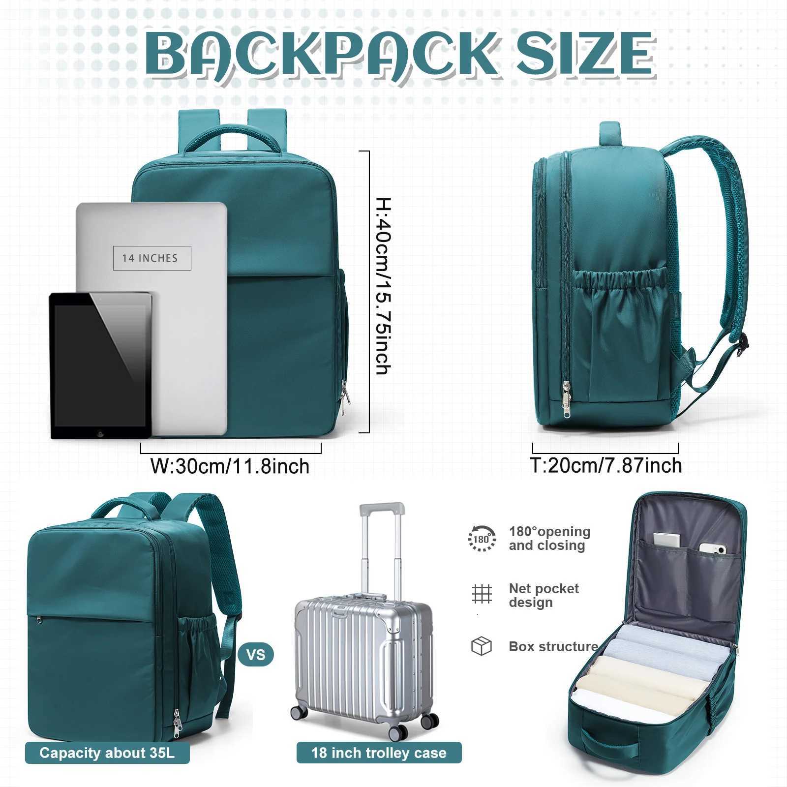 Ryanair 40x30x20 Backpack Water Resistant Bag Women Cabin Travel Backpack Laptop Bag Large Capacity Easyjet CarryOns Backpack W251025