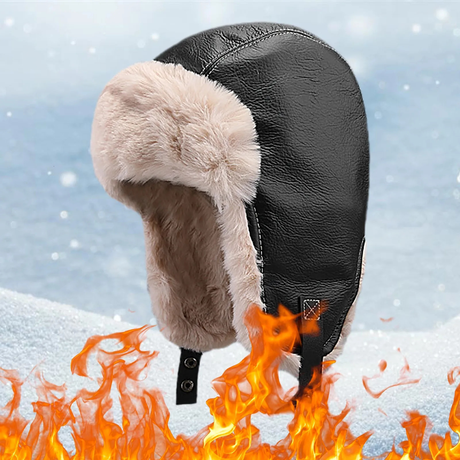 Autumn And Winter Thick And Warm Lei Feng Hat Female Couple With Velvet Ear Couple Riding Cold Pilot Winter Work Hats For Men 251024