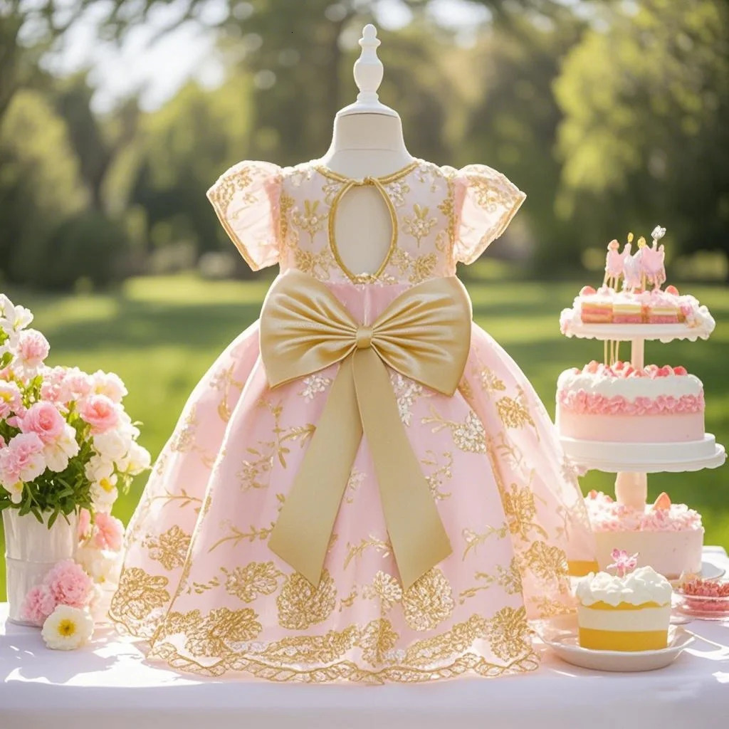 Young girl embroidery flower birthday party wedding princess dress suitable for wedding party performance 251023