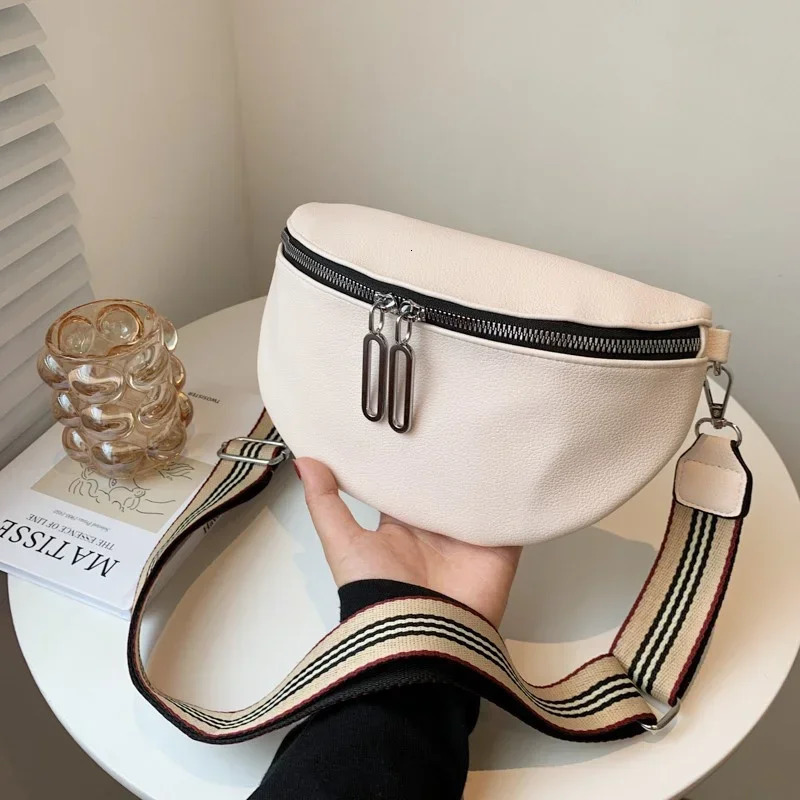 Elegant Solid Colour Soft PU Leather Fanny Packs For Women Stylish Waist Bag Female Waist Pack Ladies Charm Crossbody Chest Bag 251023