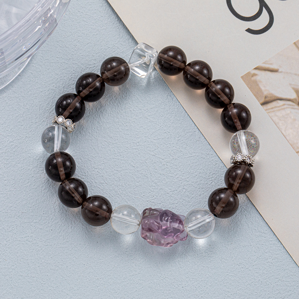 Elegant Natural Teacolored Quartz Wrist Accessory