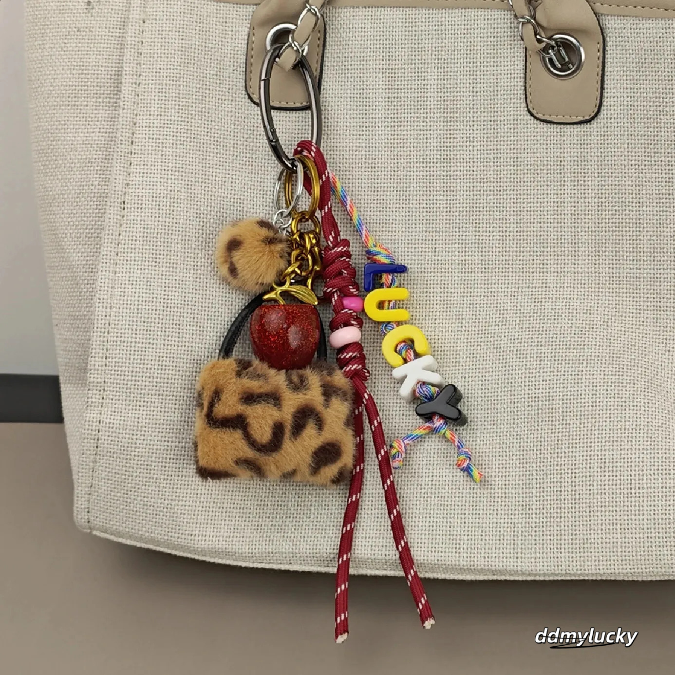 Lucky Delicious Red Cherry Fruits Charm Exquisite Key Chain For Women Men Girs Bag Purse Pendant Accessories Gift 250122 Ddmylucky