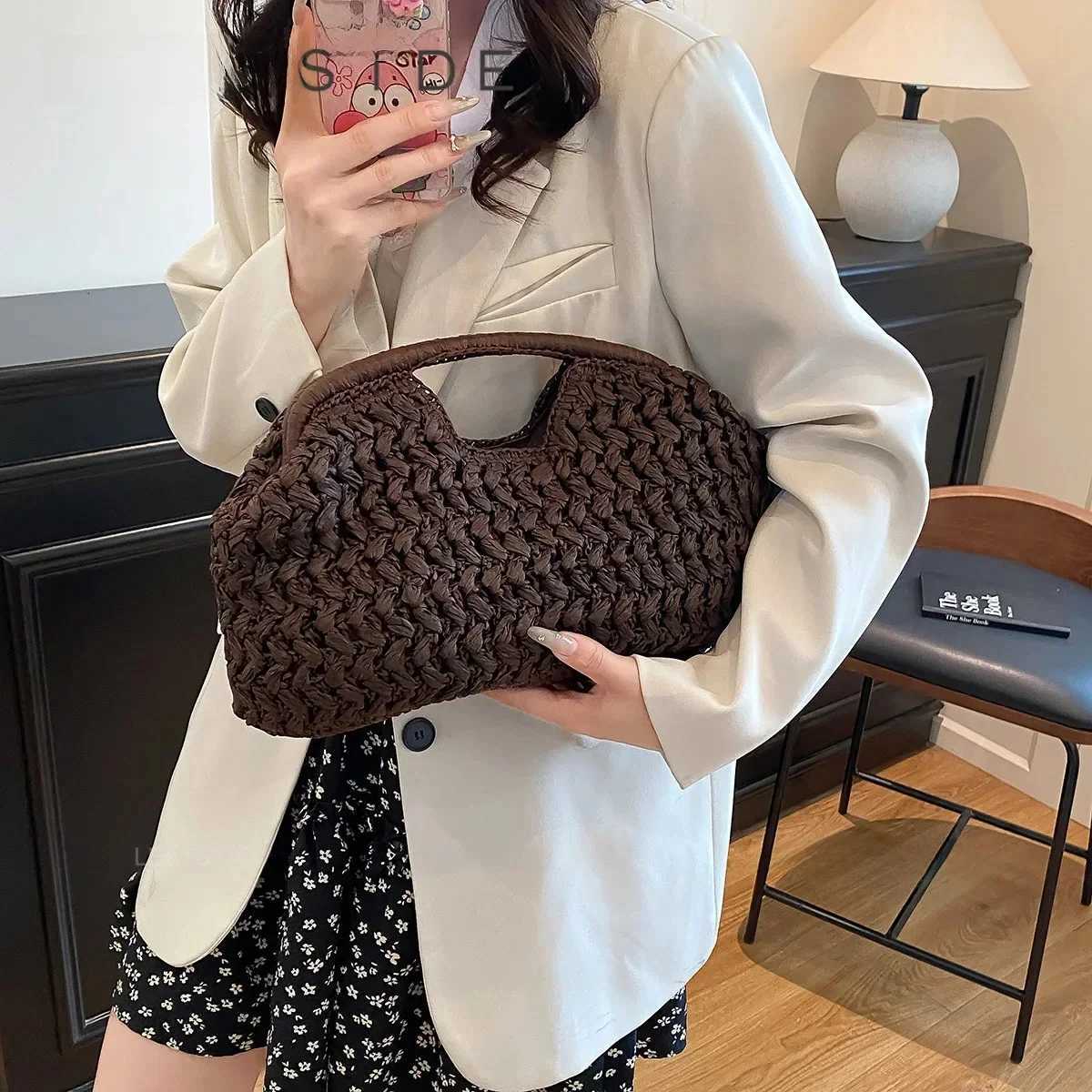 LEFTSIDE Weave Straw Shoulder Bags for Women 2025 Summer Luxury Designer Small Hand Bag Females Beach Bags Handbags and Purses Z251024