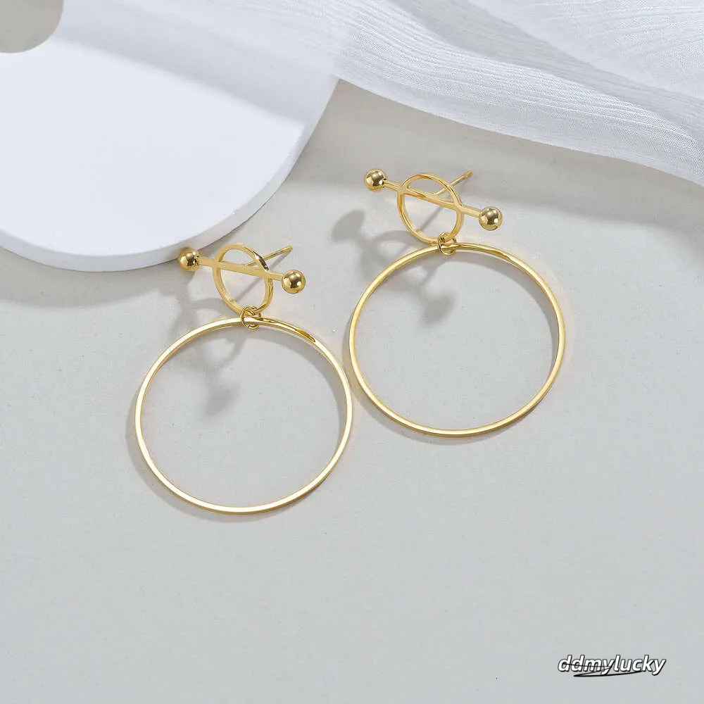 Gold-Plated Hoop Earrings: Stainless Steel Fashion Jewelry For Women - Circle Design Ddmylucky