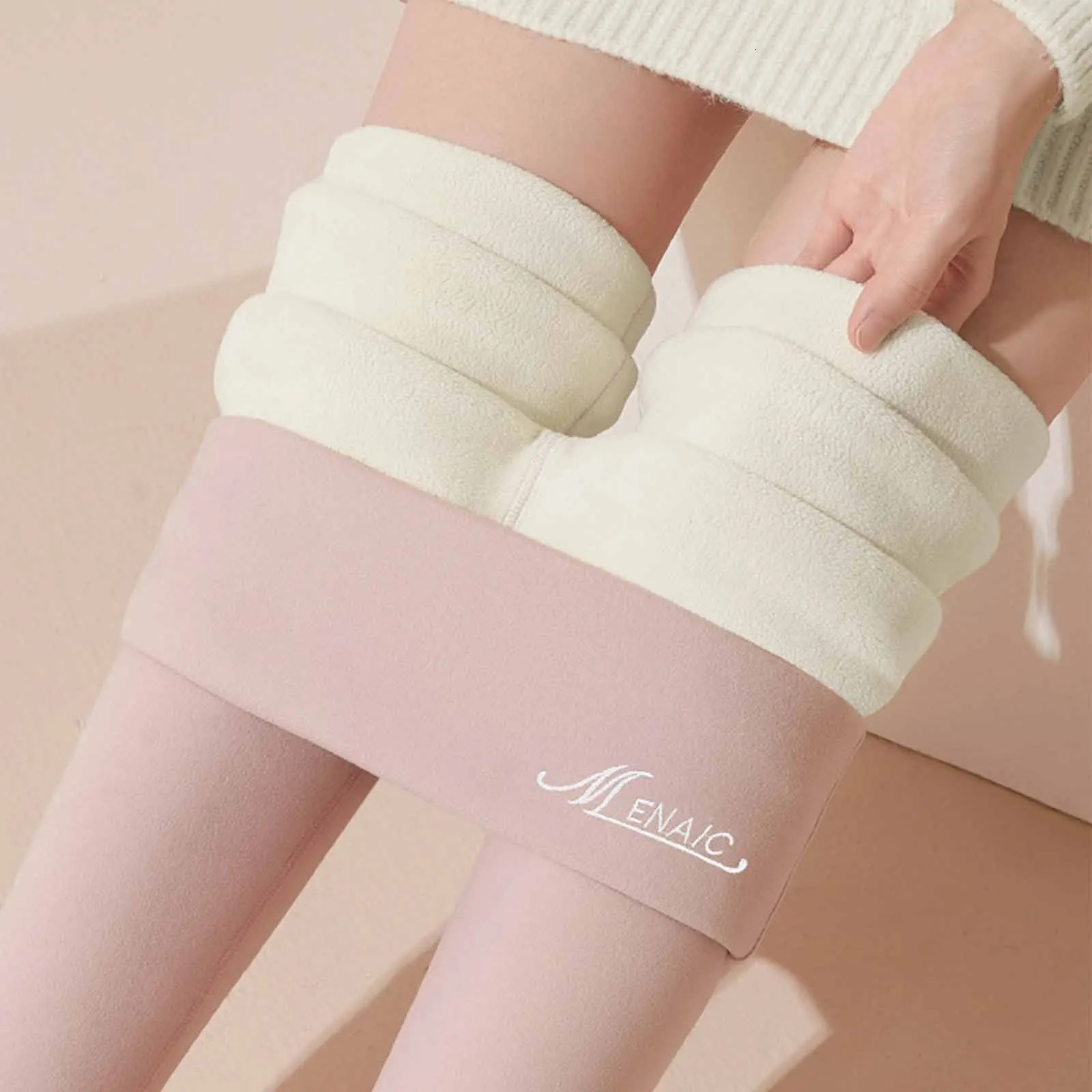 Winter Fleece Lined Leggings Women High Waist Velvet Keep Warm Pants Solid Comfortable Stretchy Thermal Tights Plus Size Leggins 251018