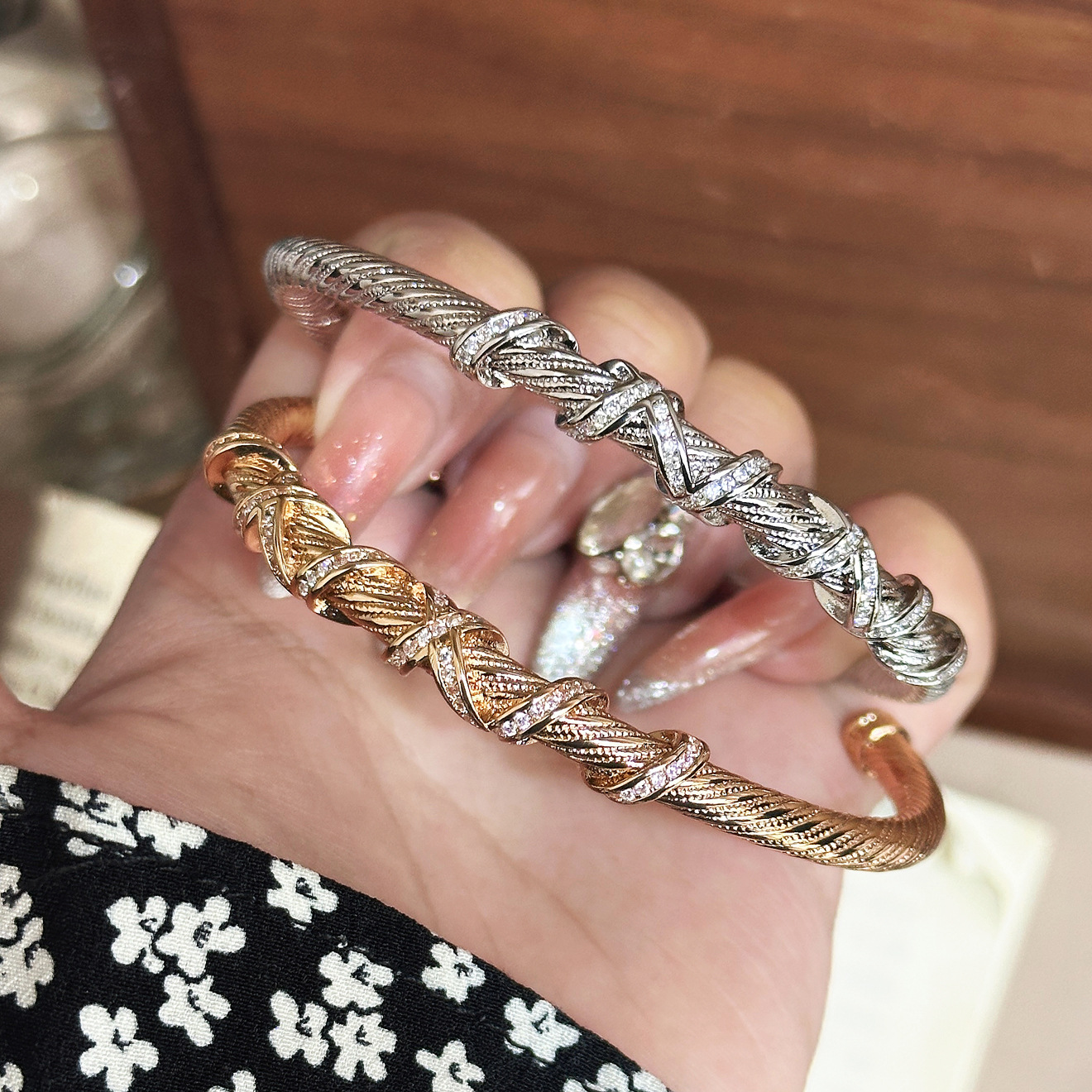 TaiYang New Gold Plated Copper Eternal Flow Braided Bracelet,Twisted Copper Bangle Adjustable for Women
