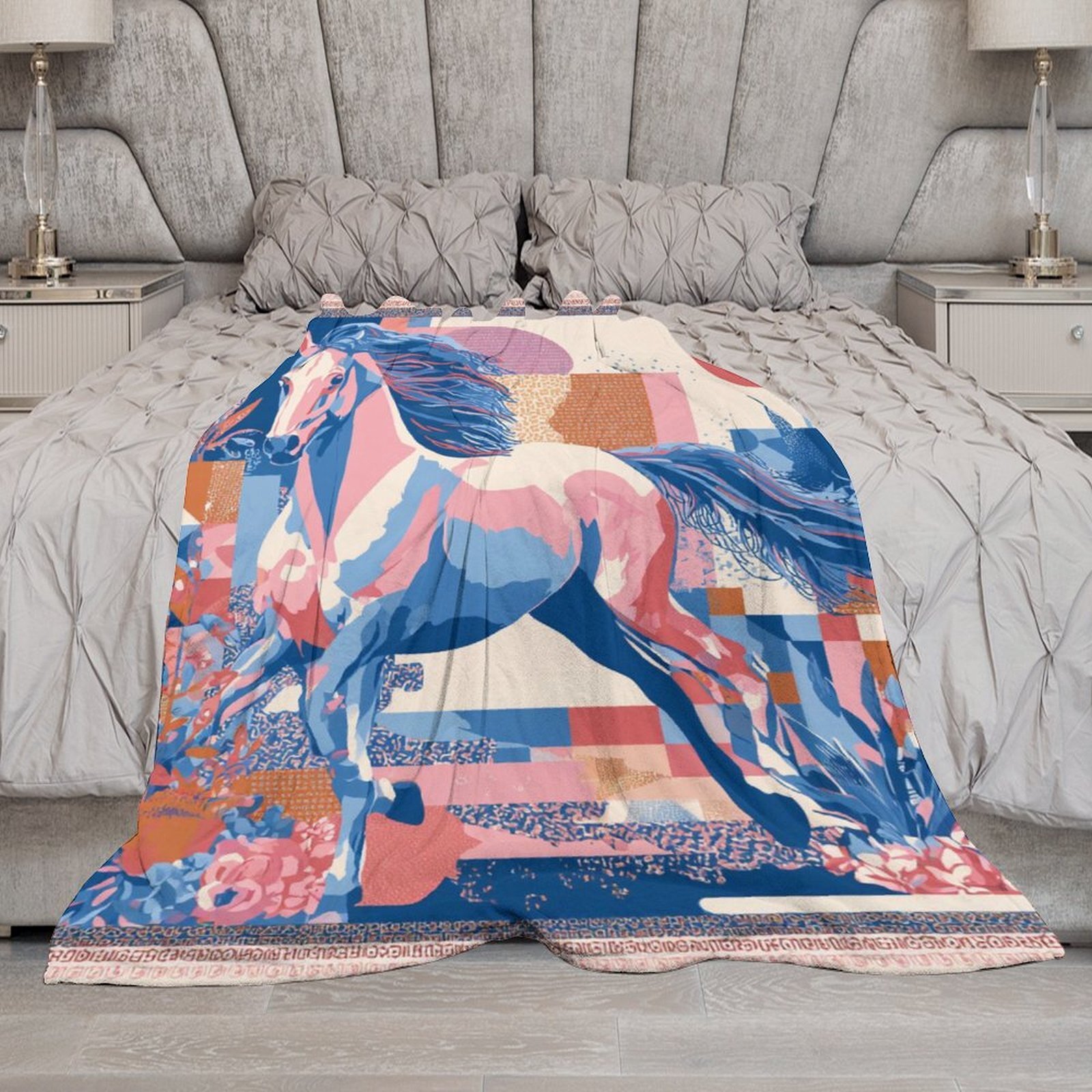 H Designer Horse blanket blanket throw cashmere vibration blanket copert Home Travel Throw Summer Air Conditioner Beach home bedding blankets throws H