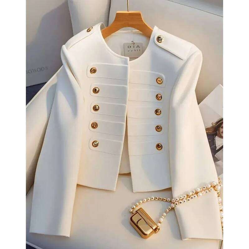 Korean Fashion Women S Jackets Autumn All Match New White Long Sleeve Temperament Top Lady Ladies Short Coat Outerwear