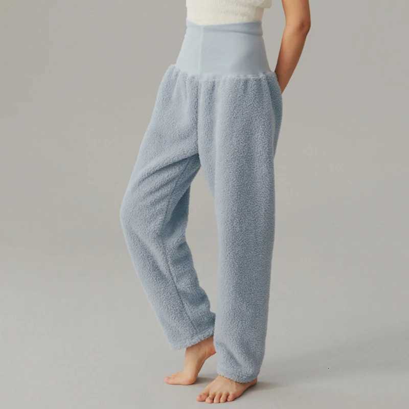 New Coral Fleece High Waist Home Pants Women Autumn Winter Warm Casual Pants Woman Outdoor Solid Loose Thermal Trouser FemaleT251025