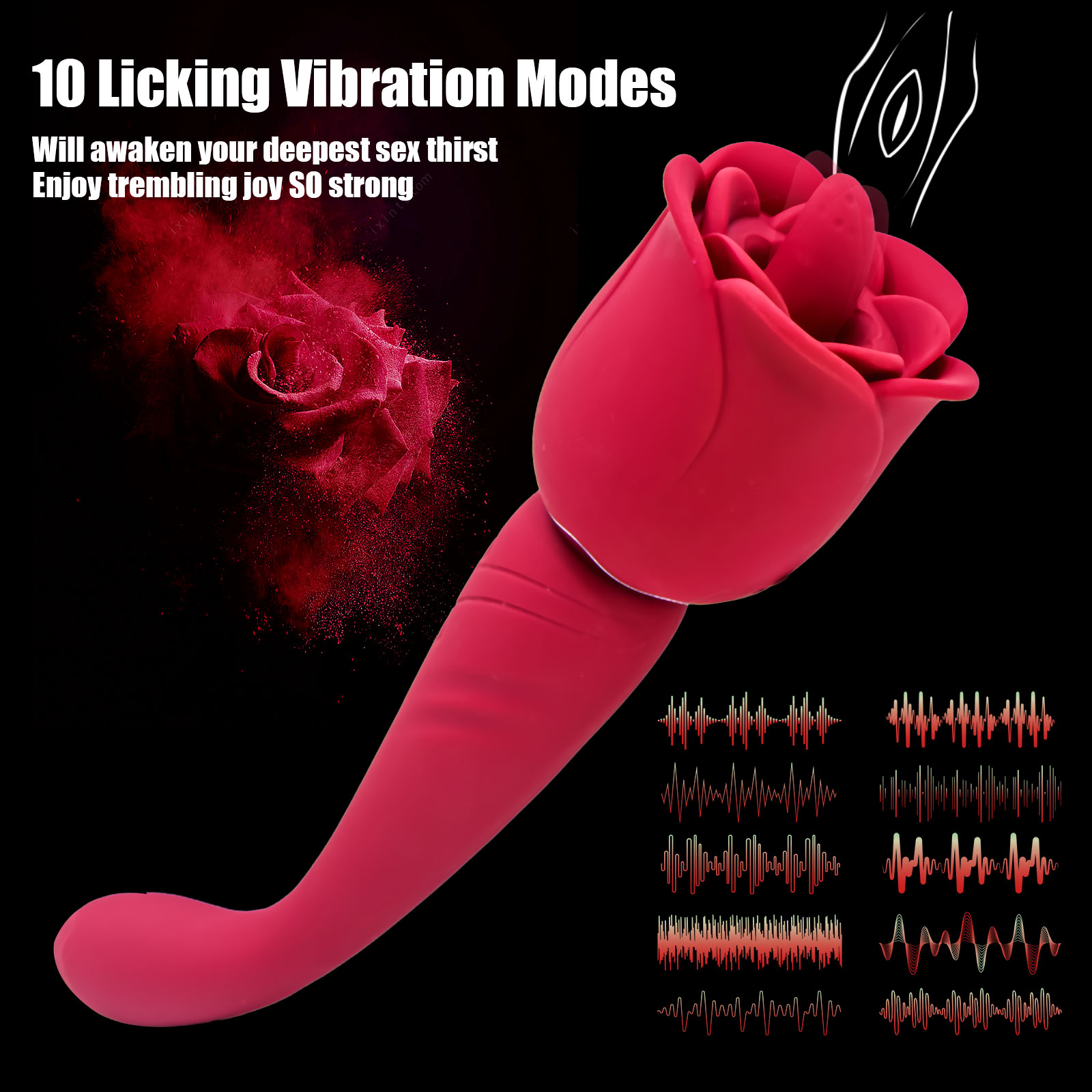 Elegant Rose-Shaped Vibrator - Intimate Adult Toy for Sensual Pleasure