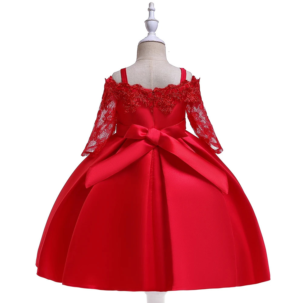 Green Christmas Dress For Girls Children Costume Elegant Kids Princess Party Dresses Lace Half Sleeve Girl Wedding Prom Gown 251023