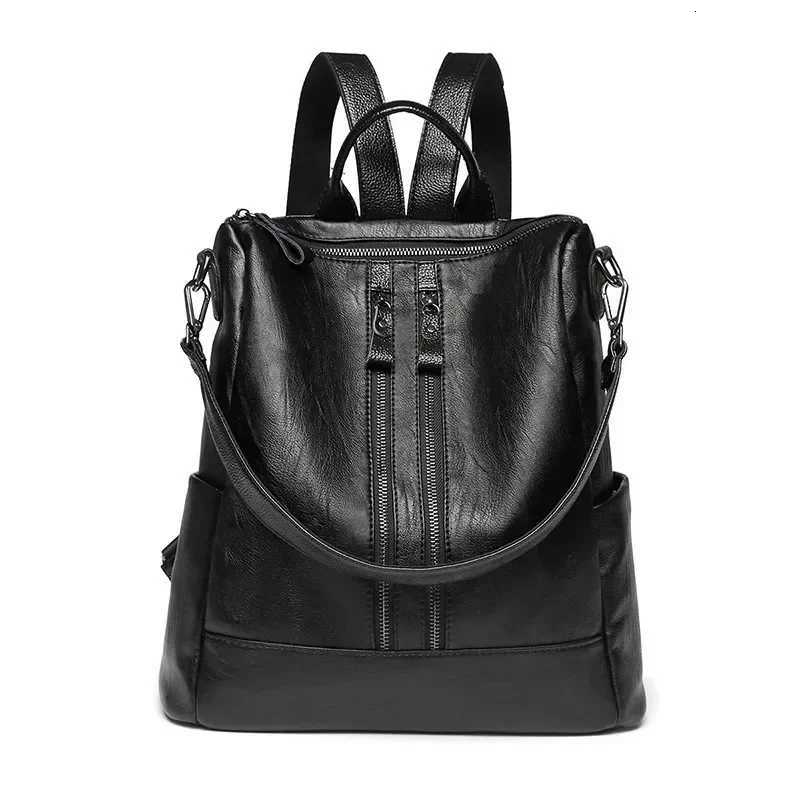 Leather Backpack Female Travel Bag Wild Large Women Fashion Bag Leather Waterproof Antitheft Shoulder Bags Handbags Ladies W251025