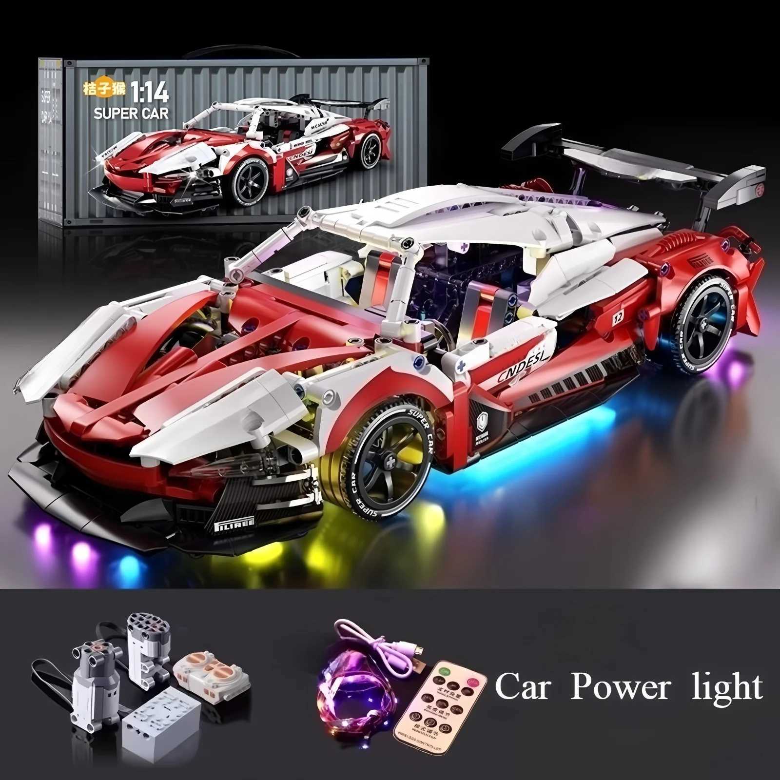 Racing building block toys racing model building blocks 114 DIY sports car building block puzzles childrens gifts C251023