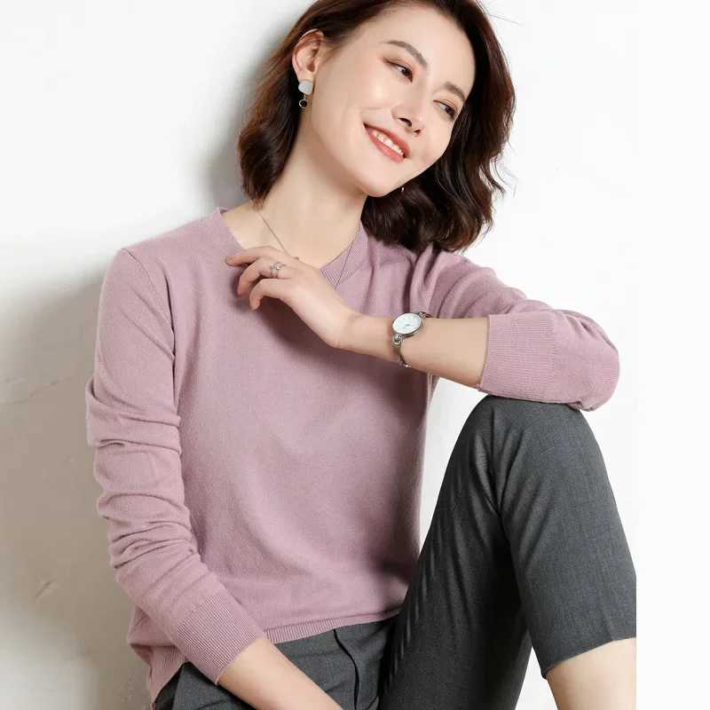 Women Sweater Oneck Autumn Winter Basic Pullover Warm Casual Pulls Jumpers Korean Fashion Spring Knitwear Bottoming Shirt 2025T251025