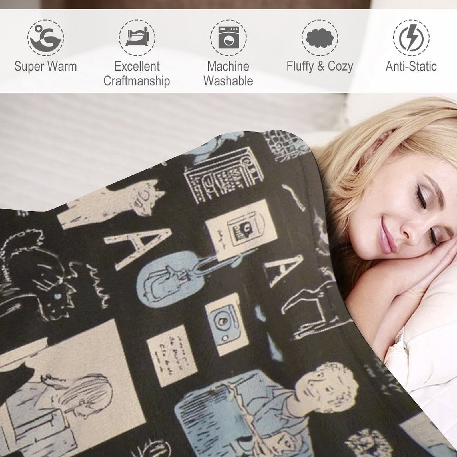 Designer Blackboard blanket blanket throw cashmere vibration blanket copert Home Travel Throw Summer Air Conditioner Beach home bedding blankets throw