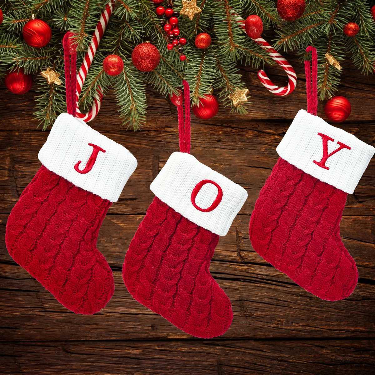 Christmas Alphabet Knitting Socks Christmas Tree Ornaments Christmas Decorations For Home 2023 Navidad Noel 2024 Xmas Gift C251024