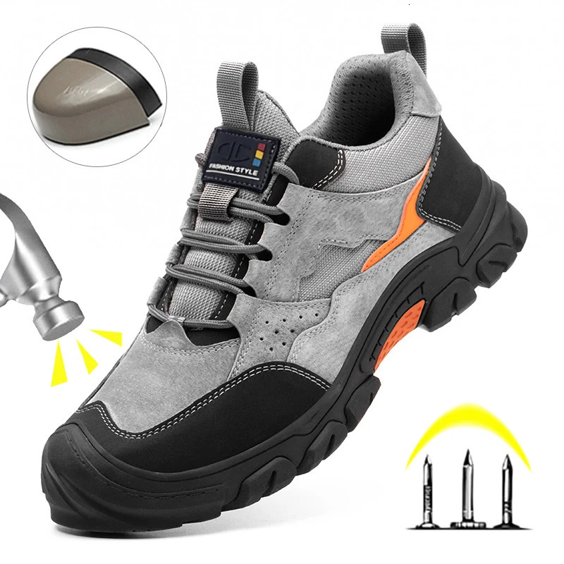 Steel Toe AntiPuncture Work Shoes Men Reinforced Sole Abrasion Resistant Safety Shoes Antismash Construction Working Boots 251023