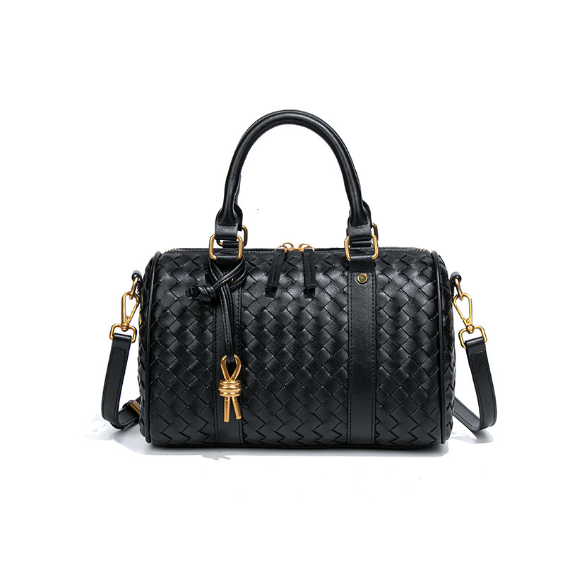 Trendy Spring Summer New B Brand Woven High-end Handheld Boston Shoulder Crossbody Pillow Bag
