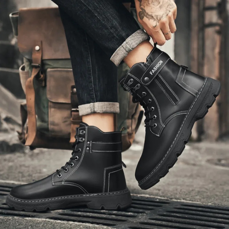 Mens Works Boots Spring Autumn Antislip Waterproof Male Sneakers Desert Tactical Boots Outdoor Travel Wearresistant Man Shoes 251021