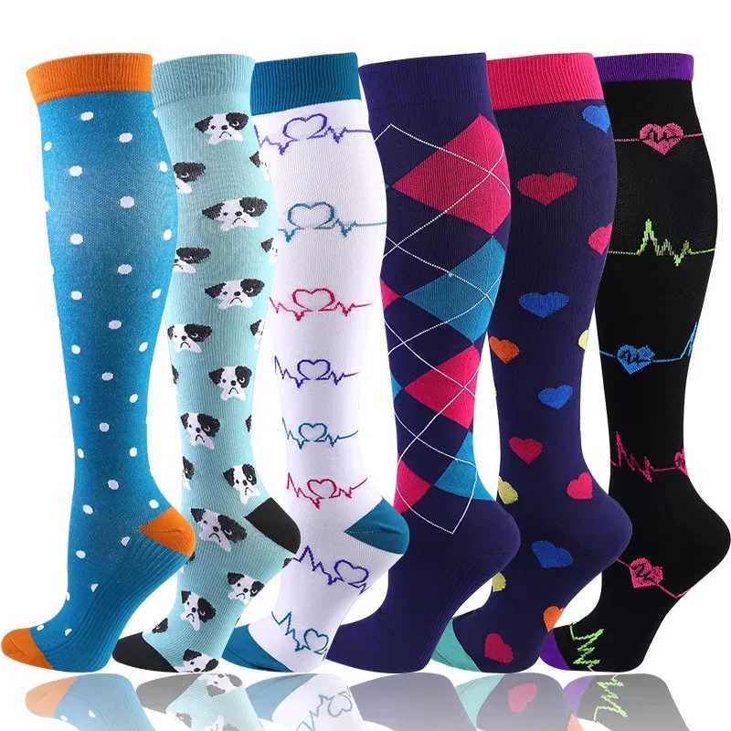 Compression Socks Men Women Running Fitness Travel Golf 2030mmhg Sports Socks Medical Varicose Veins Anti Fatigue Elastic Socks Y251024