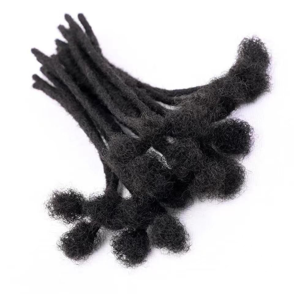 Handmade Locs Human Hair 10 Strands 02cm Real Human Hair Dreadlocks for Men Women Permanent Locs Can Be Dyed Bleached Curled Needled