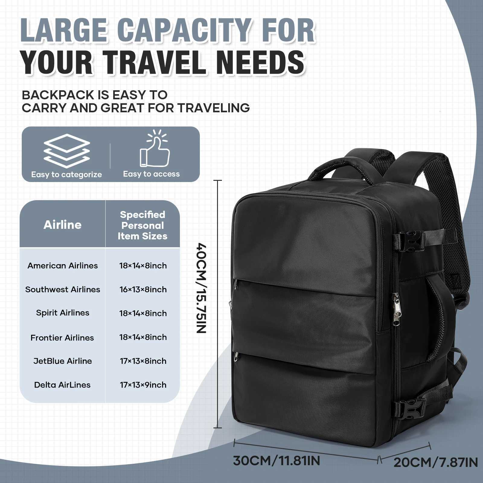 Travel Backpack Ryanair 40x30x20 Short Distance Cabin Bag Luggage Backpack Female Backpack Business Work Laptop Backpack for Men W251025