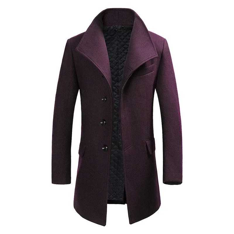 Men British Style Overcoats Business Casual Woolen Coats New Winter Man Thicker Warm Trench Coats Quality Long JacketT251025