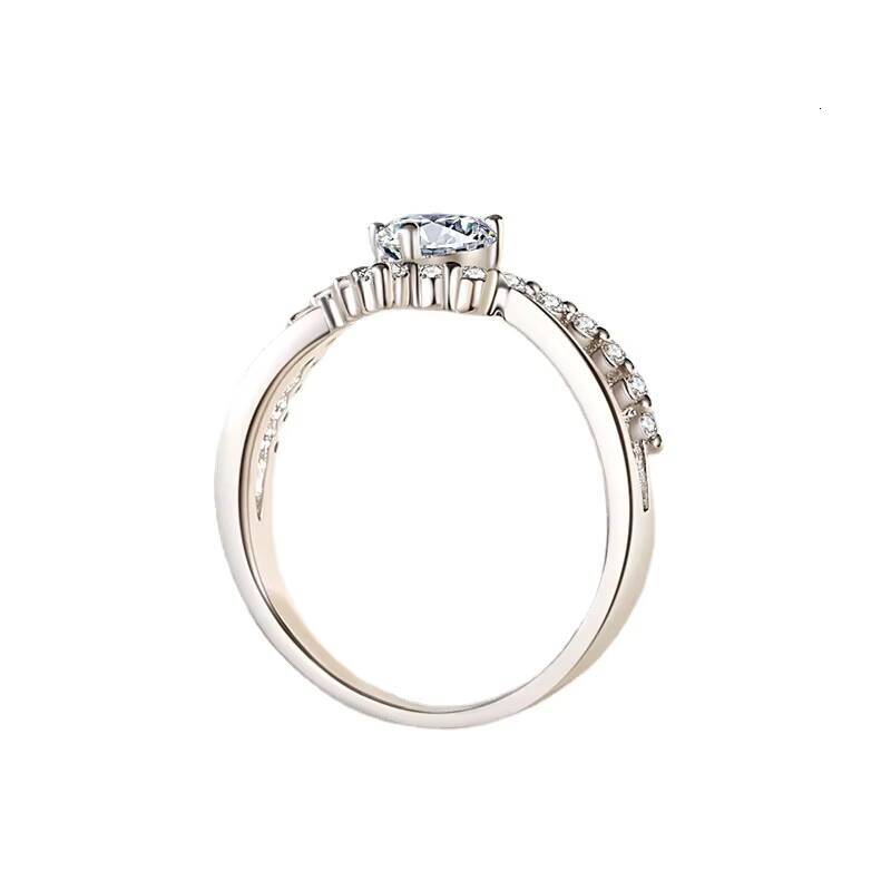Custom Jewelry for Women Round Moissanite S925 Sterling Silver Engagement Wedding Ring Maker