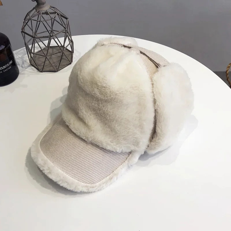Bomber Hats Winter Men Women Warm Russian Furry Ushanka Hat with Earflap Baseball Cap Lamb Plush Ear Protection Casquette Cap 251023