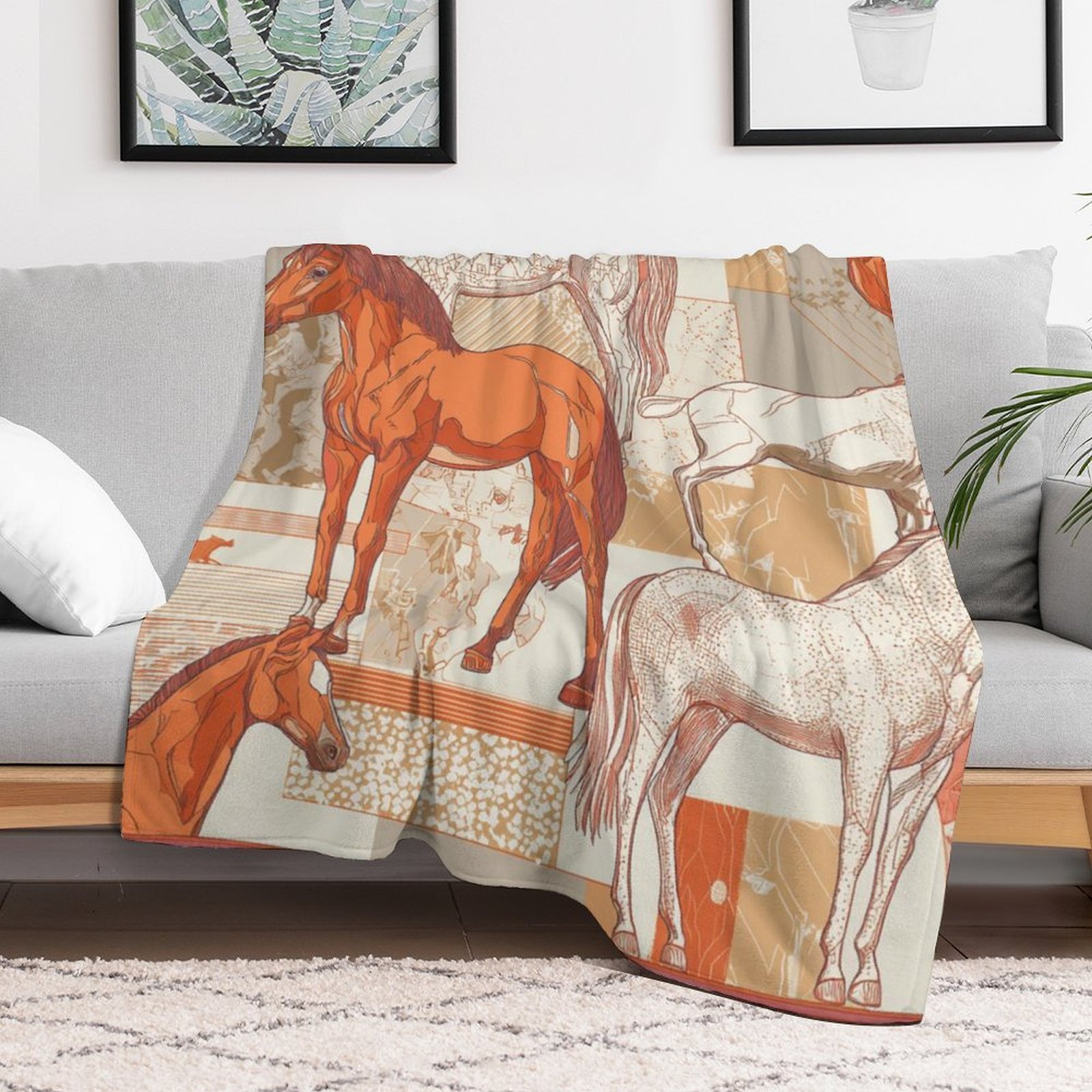 H Designer Horse blanket blanket throw cashmere vibration blanket copert Home Travel Throw Summer Air Conditioner Beach home bedding blankets throws H