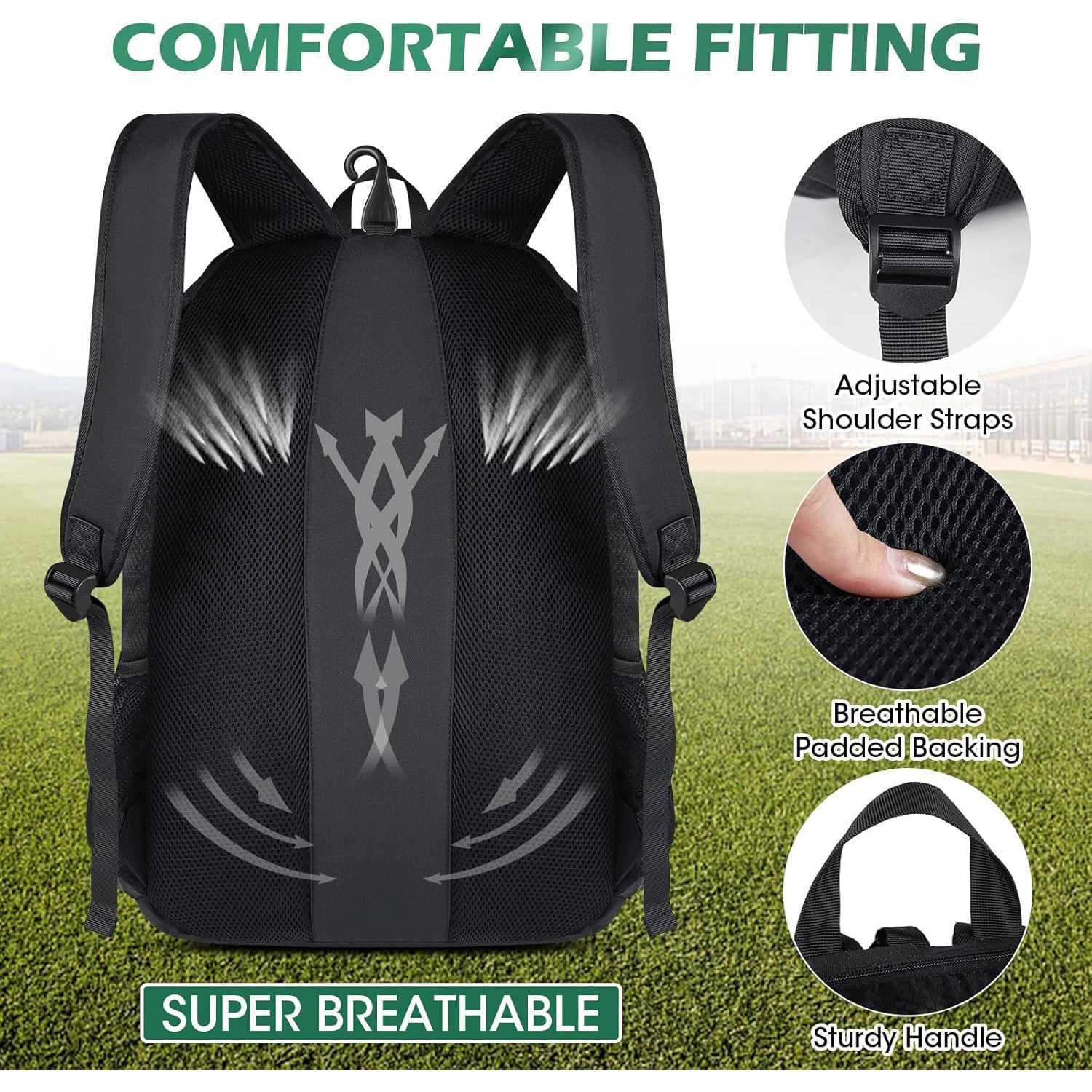 Large capacity Baseball Backpack Lightweight Softball Bat Backpack with Shoe Compartment Softball Bat Bag Softball Equipment W251025