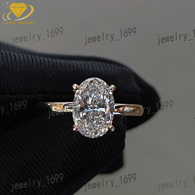 Luxury Jewelry Custom 18K Gold Oval Cut Lab Grown Diamond Ring Pass The Diamond Tester Ring For Women
