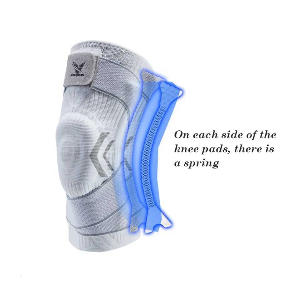 1PC Men Compression Crossfit Rodilleras Elastic Sport Knee Sleeve with Long Straps Black Blue Knee Brace with Silicone Gel Y251024