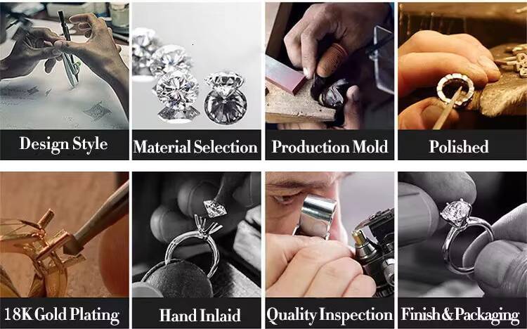 Custom Jewelry Engagement Ring Classical Main Stone 2ct Round Shaped Eternity Jewelry Moissanite Promise Ring