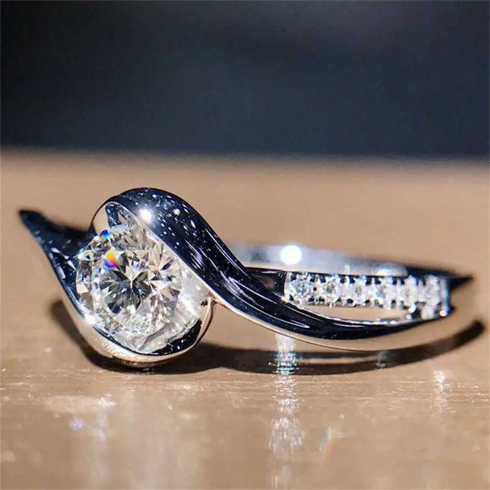 Sparkling 925 Silver Rings Women Shinning White Sapphire Wedding Ring Cubic Zirconia Jewelry Gifts Size 610 ElegantXJ251025