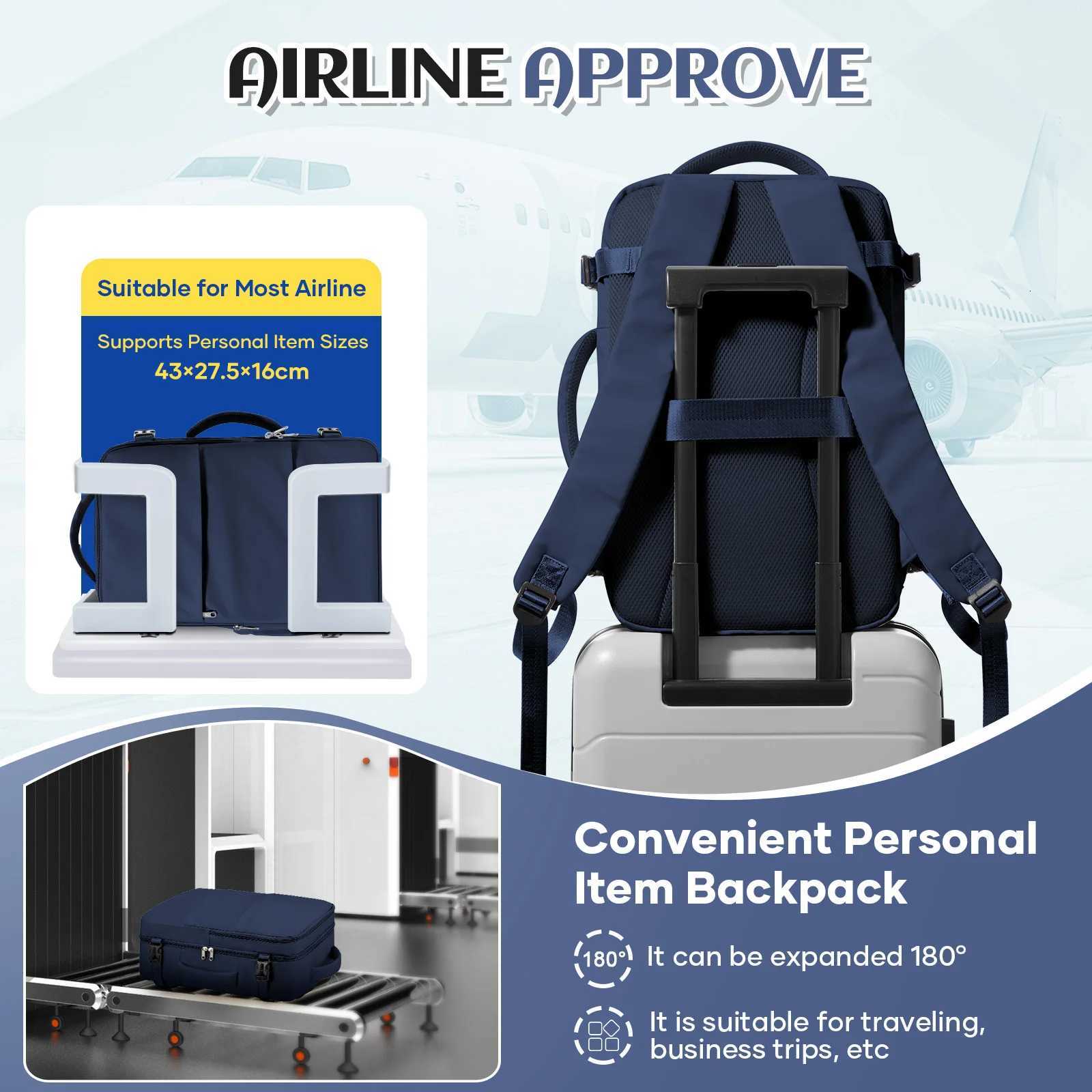 Airplane Cabin Travel Backpack For Women Men Laptop Backpack Hand Luggage 40x30x20 Backpack Under Aircraft Seat Cosmetic Bag W251025