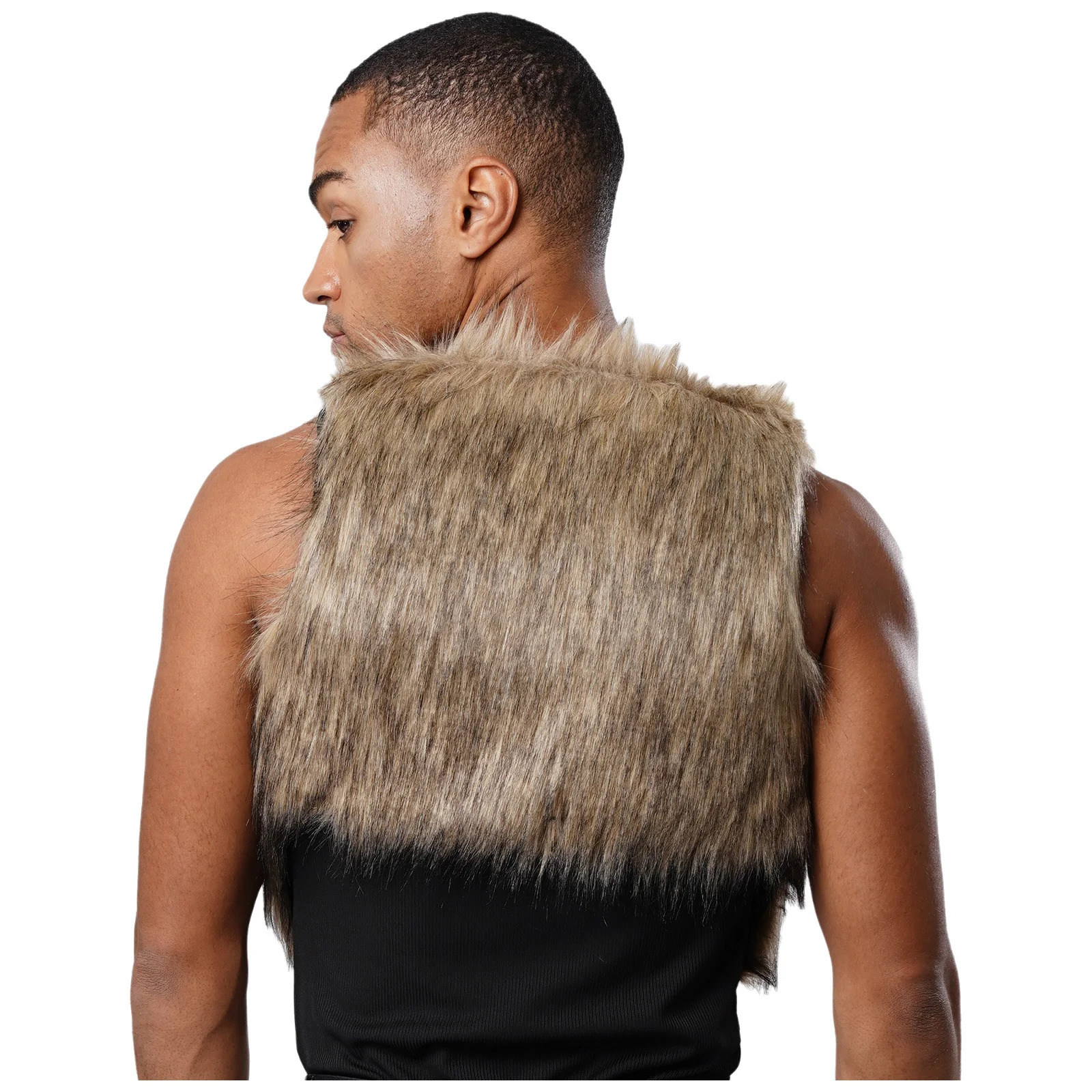 Mens Womens Faux Fur Tank Top Waistcoats Open Front Sleeveless Fully Lined Crop Waist Cardigan for Carnivals Party Cosplay Coats 251020