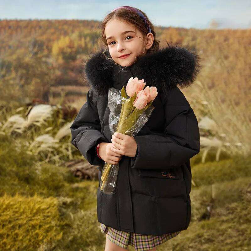 Winter Children Girls Hooded Waterproof Thick Warm Teenage Girl Down Jacket Coat 5-12 Years Kids Parkas