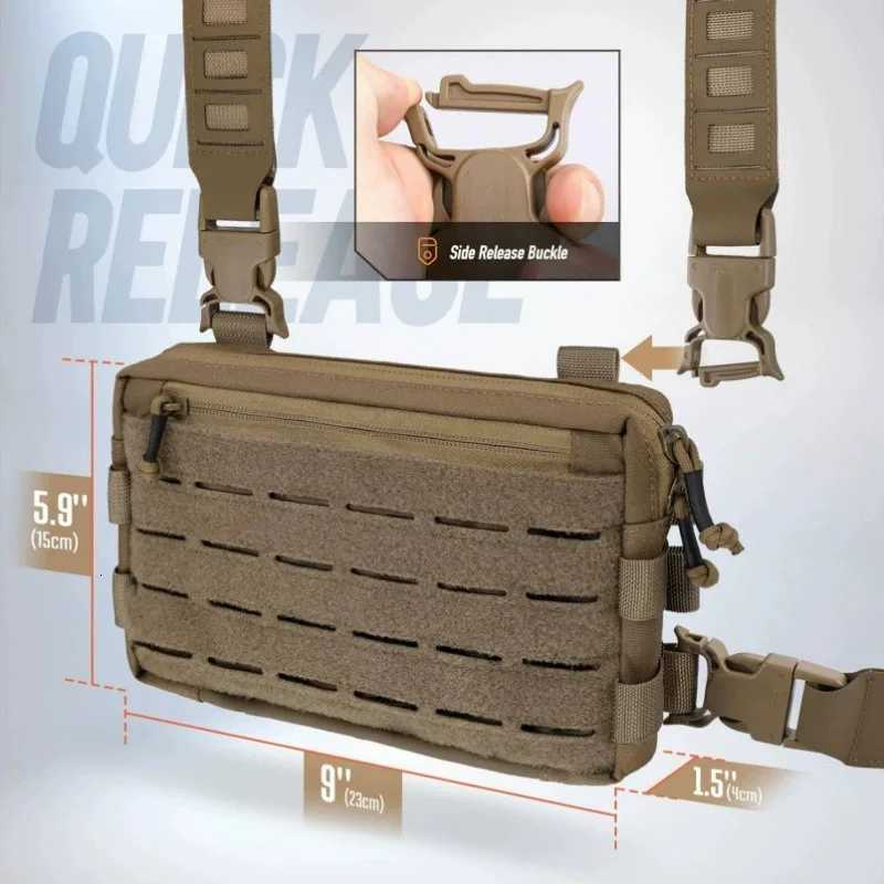 Mens Tactical Chest Bag Outdoor Hunting Tactical Vest Outdoor Sports Cycling Vest Multifunctional Chest Bag Pouch Holster Y251022