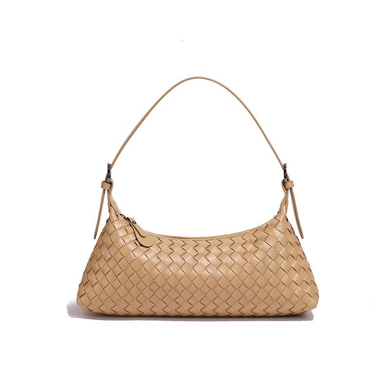 Luxury Brand Designer Bag Casual Woven Baguette Bag For Women 2025 Summer New Handmade Woven Shoulder Underarm Bag Fashion Crescent Bag