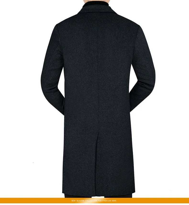New Winter Men Fleece Woollen Overcoats Business Casual Cashmere Trench Coats Long Jackets Quality Male Winter Coats Wool BlendsT251025
