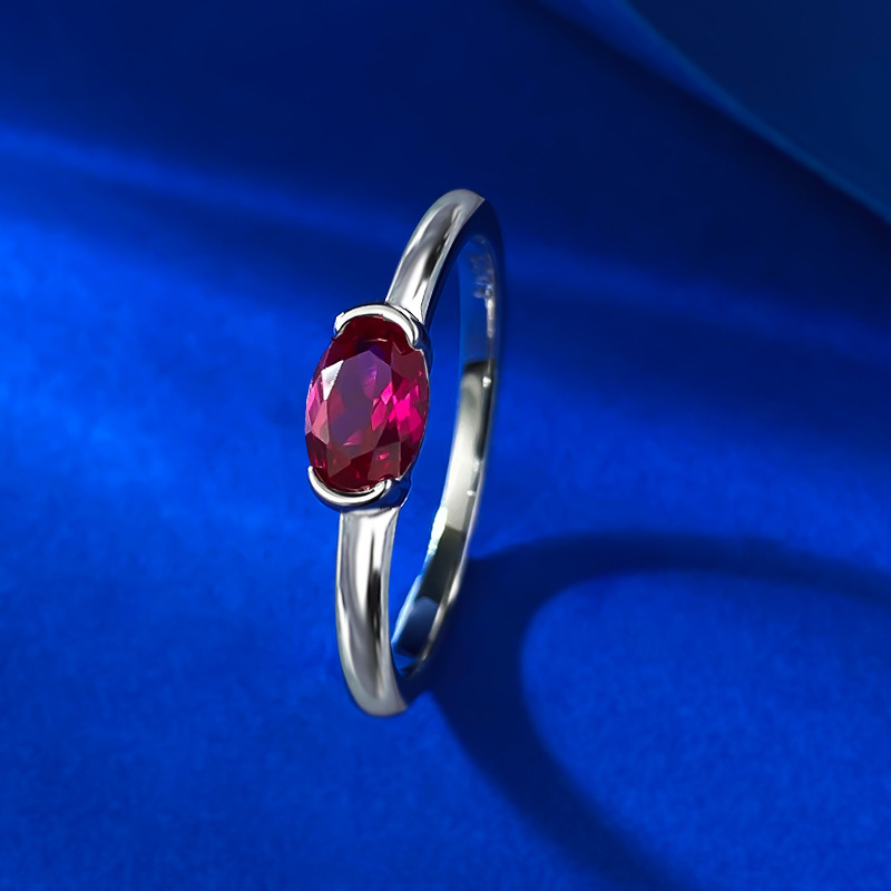 2025 Choucong Ins Top Sell Wedding Rings Solitaire Simple Fashion Jewelry Real 100% 925 Sterling Silver Oval Cut Ruby 5A Zircon CZ Diamond Party Etern