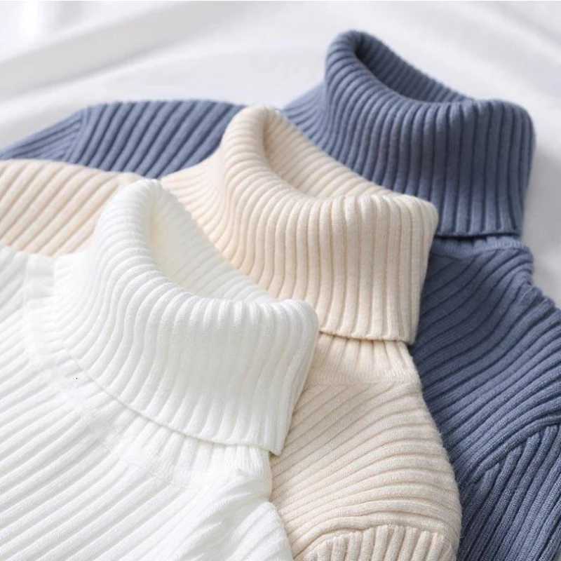Autumn Winter 2025 Solid Knitted Sweaters Korean Women Sweater Turtleneck Basic Slim Elastics Pullovers Versatile Warm JumperT251025