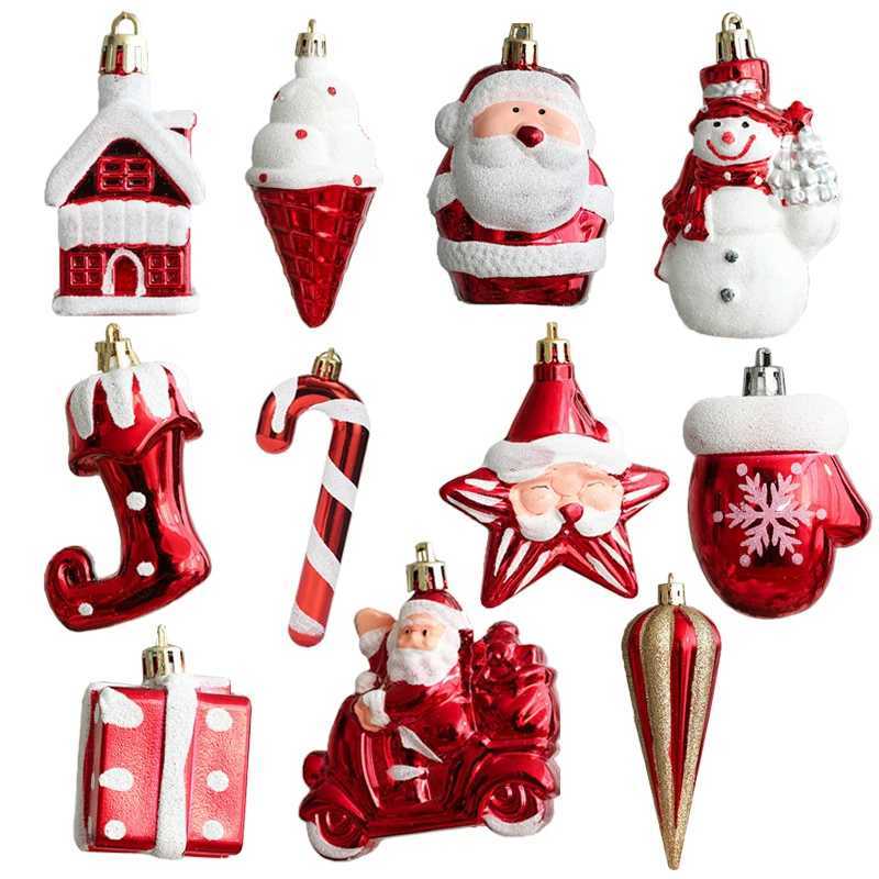 2pcs Christmas Decorations Santa Claus Snowman Ice Cream Christmas Tree Hanging Pendant Noel Natale Xmas Gift New Year Ornaments C251024