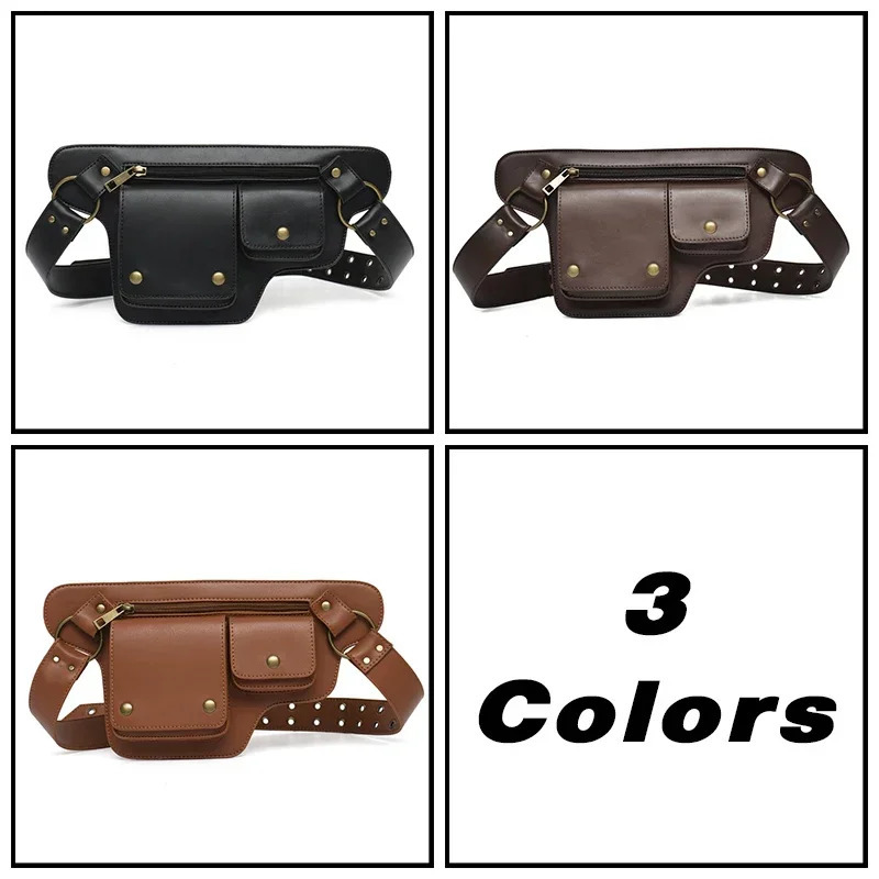 Outdoor Cycling Bag Casual Pu Leather Fanny Pack Sports Waist Bag Shoulder Bag MultiFunction Storage Bag Retro Mobile Phone Bag 251023