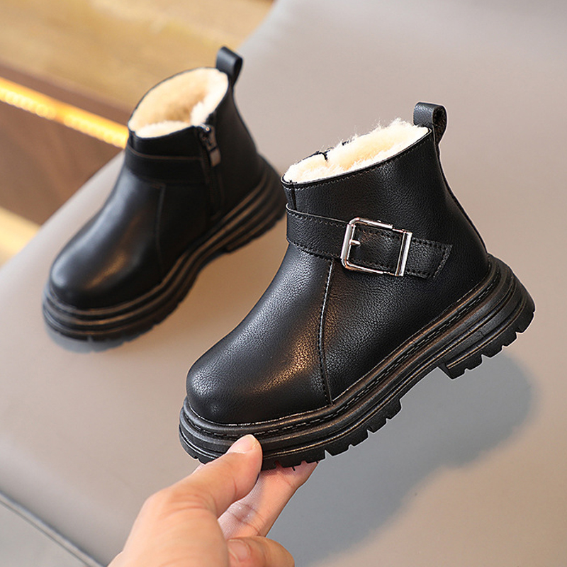 Kids Short Boots Girls Pu Leather Children Boots Umshop Fashion Toddler Boots Girl Winter Shoes Size 21 - 30 U1163